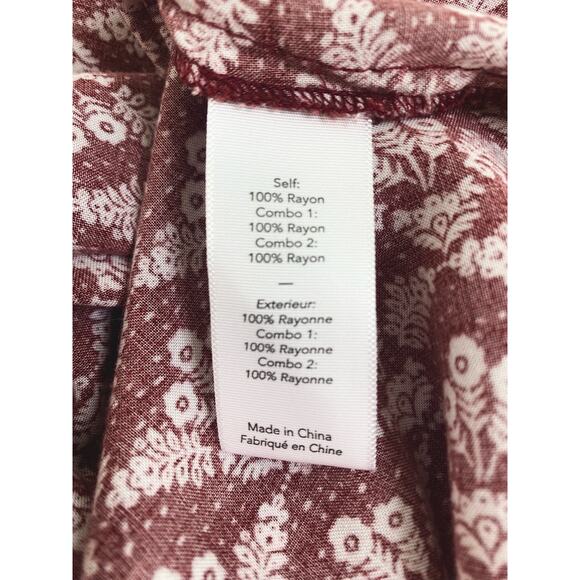 LIKELY Groovy Maroon Print Bell Sleeve Mini Dress US 2 - Picture 13 of 14